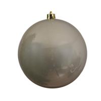 Decoris Kerstbal - licht parel/champagne - groot - 20 cm - kunststof - glans