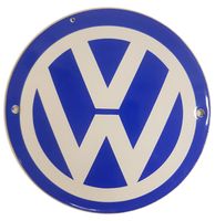 Volkswagen Logo Emaille Bord - 13 cm ø - thumbnail