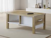 Salontafel OLIANNE 90 cm natuurlijke eik/wit