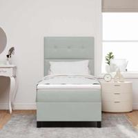 Boxspringbed met matras en LED fluweel lichtgrijs 100x200 cm