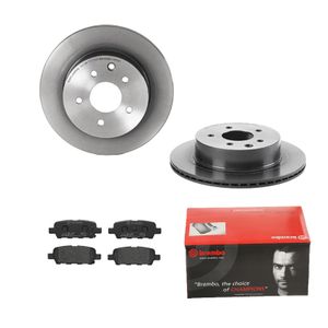 Remmenset, remschijf BREMBO, Remschijftype: Binnen geventileerd, Inbouwplaats: Achteras: , u.a. für Nissan, Infiniti, Renault