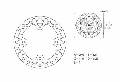 BREMBO Serie Oro remschijf, remschijven voor de moto, vast 68B40786