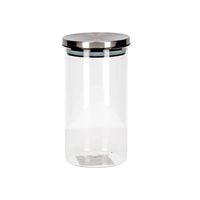 1x transparante bewaarbussen met deksel van glas 900 ml - Voorraadpot - thumbnail