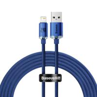 Baseus Crystal Shine USB-A / Lightning-kabel - 2m - Blauw - thumbnail