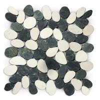 Stabigo Pebble Sliced Mix Black and White mozaiek 30x30 cm multicolor mat - thumbnail