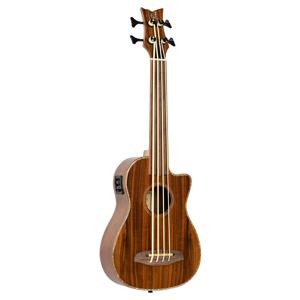 Ortega CAIMAN-FL-GB Lizard Series Short Scale Uke Bass Natural fretloze E/A bas ukelele met gigbag