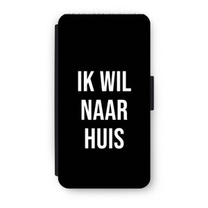 Ik wil naar huis - Zwart: iPhone X Flip Hoesje