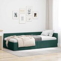 Hoekbedframe met hoofdeinde Donkergroen 80 x 200 cm