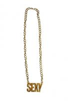 Gouden verkleed schakelketting Sexy - Carnaval accessoires Pimp/Foute party thema