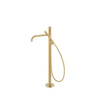 Vrijstaande badkraan Tres Study Exclusive | Hoogte uitloop 67.4 cm | Draaibare uitloop | Mengkraan | Rond | 24k Goud mat