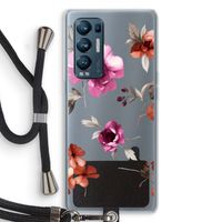 Geschilderde bloemen: Oppo Find X3 Neo Transparant Hoesje met koord