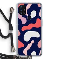Memphis Shapes Pink: OnePlus Nord N10 5G Transparant Hoesje met koord