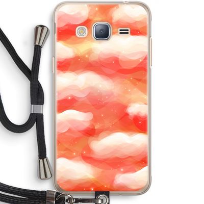 Lichte Wolken: Samsung Galaxy J3 (2016) Transparant Hoesje met koord