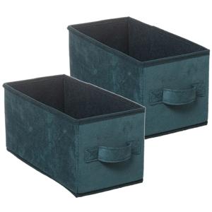 Opbergmand/kastmand - Set van 2x stuks - petrol groen - 7 liter - 31 x 15 x 15 cm - Opbergboxen - Va