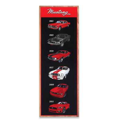 Ford Mustang Evolutie Houten Bord - 62 x 22cm