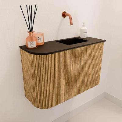 Toiletmeubel Mondiaz Joya | 61.6 cm | Meubelkleur Oak | Faye wastafel Urban Rechts | Zonder kraangat(en) Toiletmeubel Mondiaz Joya | 61.6 cm | Meubelkleur Oak | Faye wastafel Urban Rechts | Zonder kraangat(en)