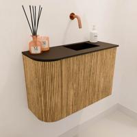 Toiletmeubel Mondiaz Joya | 61.6 cm | Meubelkleur Oak | Faye wastafel Urban Rechts | Zonder kraangat(en) Toiletmeubel Mondiaz Joya | 61.6 cm | Meubelkleur Oak | Faye wastafel Urban Rechts | Zonder kraangat(en)