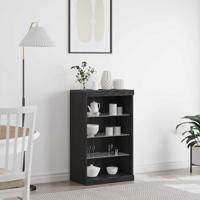 Dressoir Zwart Eiken 60.5 x 37 x 100 cm Bewerkt hout