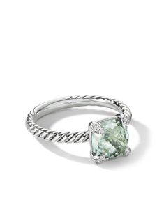 David Yurman bague Châtelaine en argent sterling sertie de diamants - Vert