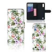 Samsung Galaxy M10 | Telefoonhoesje | Met pasjeshouder | Flamingo Palms