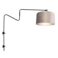 Steinhauer Wand leeslampLinstrom met zilver velours kap - 3722ZW