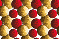 Gouden en rode polygonale ballen vinyl tapijt
