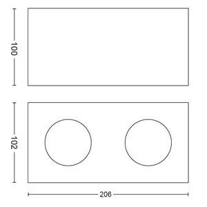 Philips WarmGlow LED Box plafond-/wandspot, 2x