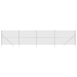 vidaXL Gaashek met grondankers 2,2x10 m zilverkleurig