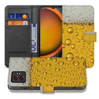 Bookcase Hoesje Samsung Galaxy Xcover 7 Pro Bier Print Geel Sluiting