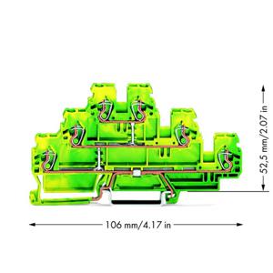 WAGO 870-557 Aardklem 3-etages 5 mm Spanveer Toewijzing: Terre Groen, Geel 50 stuk(s)