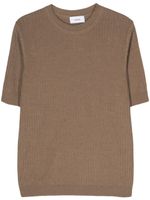 Lardini t-shirt à bord en maille nervurée - Marron