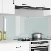 VidaXL Keuken achterwand 2 pcs wit 70 x 60 cm gehard glas