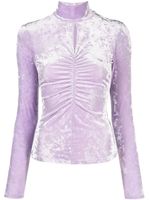 Patrizia Pepe t-shirt froncé Essential en velours - Violet