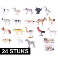 Pia Boerderij diertjes/dieren - 24x stuks - 2-6 cm