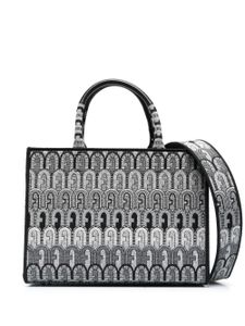 Furla sac cabas à motif en jacquard - Noir