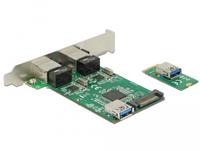 DeLOCK Converter M.2 Key B+M male > 2 x Gigabit LAN netwerkadapter Low Profile - thumbnail