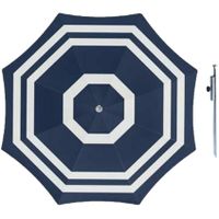 Parasol - Blauw/wit - D160 cm - incl. draagtas - parasolharing - 49 cm - thumbnail