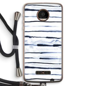 Ink Stripes: Motorola Moto Z Force Transparant Hoesje met koord