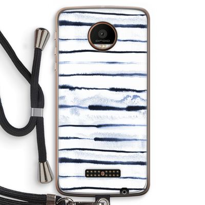 Ink Stripes: Motorola Moto Z Force Transparant Hoesje met koord