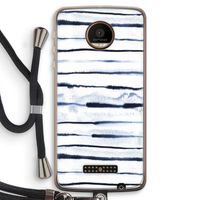 Ink Stripes: Motorola Moto Z Force Transparant Hoesje met koord