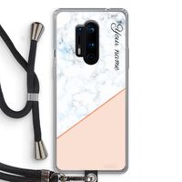 Marmer in stijl: OnePlus 8 Pro Transparant Hoesje met koord