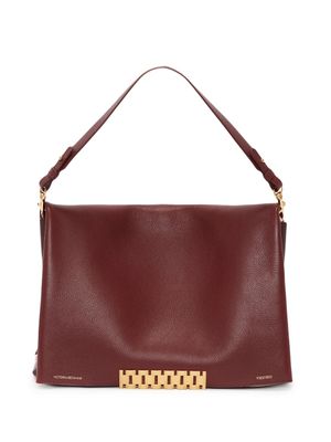 Victoria Beckham pochette en cuir à chaîne Jumbo - Marron