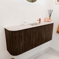 Toiletmeubel Mondiaz Joya Dlux | 103.2 cm | Meubelkleur Walnut | Faye wastafel Nata Wasbak Midden | 1 kraangat