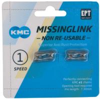 KMC missinglink e1/e8 ept, 3/32, 2 stuks, zilverkleurig