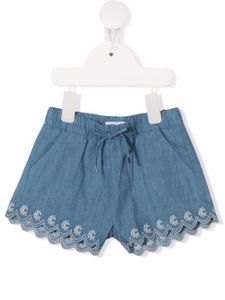 Chloé Kids short en jean à design brodé - Bleu