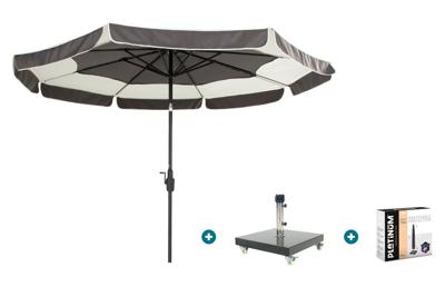 Hartman Tubb stokparasol Ø300 cm. - Donkergrijs met Granada voet en hoes