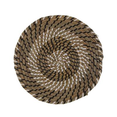 Placemat Versa Wit Zwart Textiel Waterhyacint 38 cm