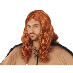 Viking verkleed pruik - rood haar - heren - herenpruik - noorman - krijgers