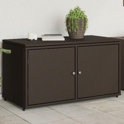 Tuinkast 110x55x60,5 cm poly rattan bruin