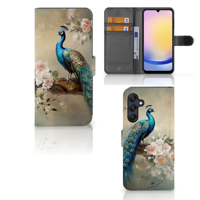 Telefoonhoesje met Pasjes voor Samsung Galaxy A25 Vintage Pauwen